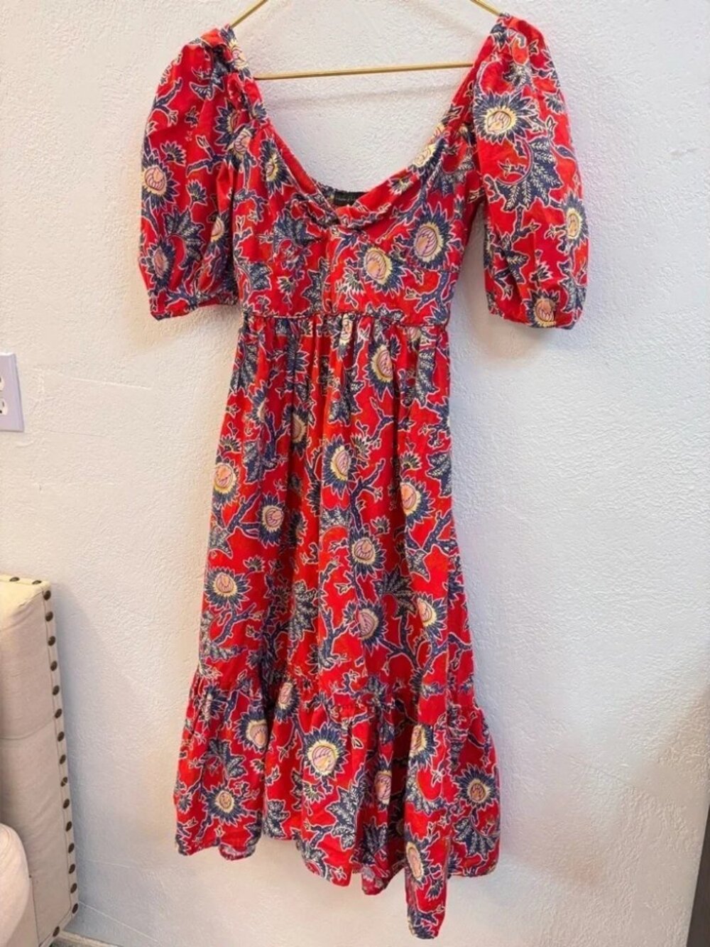 House of Harlow 1960 Women’s Red Floral Knot Tie XS